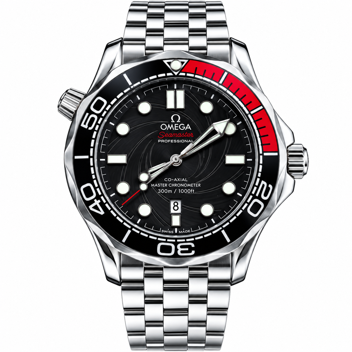 Luxury-style men's two-tone gold and silver dive watch