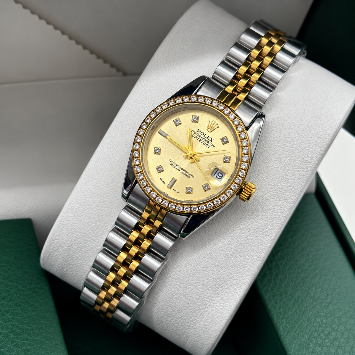 Rolex Luxury  Diamond Datejust Style Watch – Jubilee Bracelet For Women