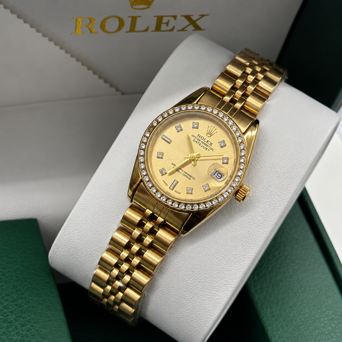 Rolex Luxury  Diamond Datejust Style Watch – Jubilee Bracelet For Women