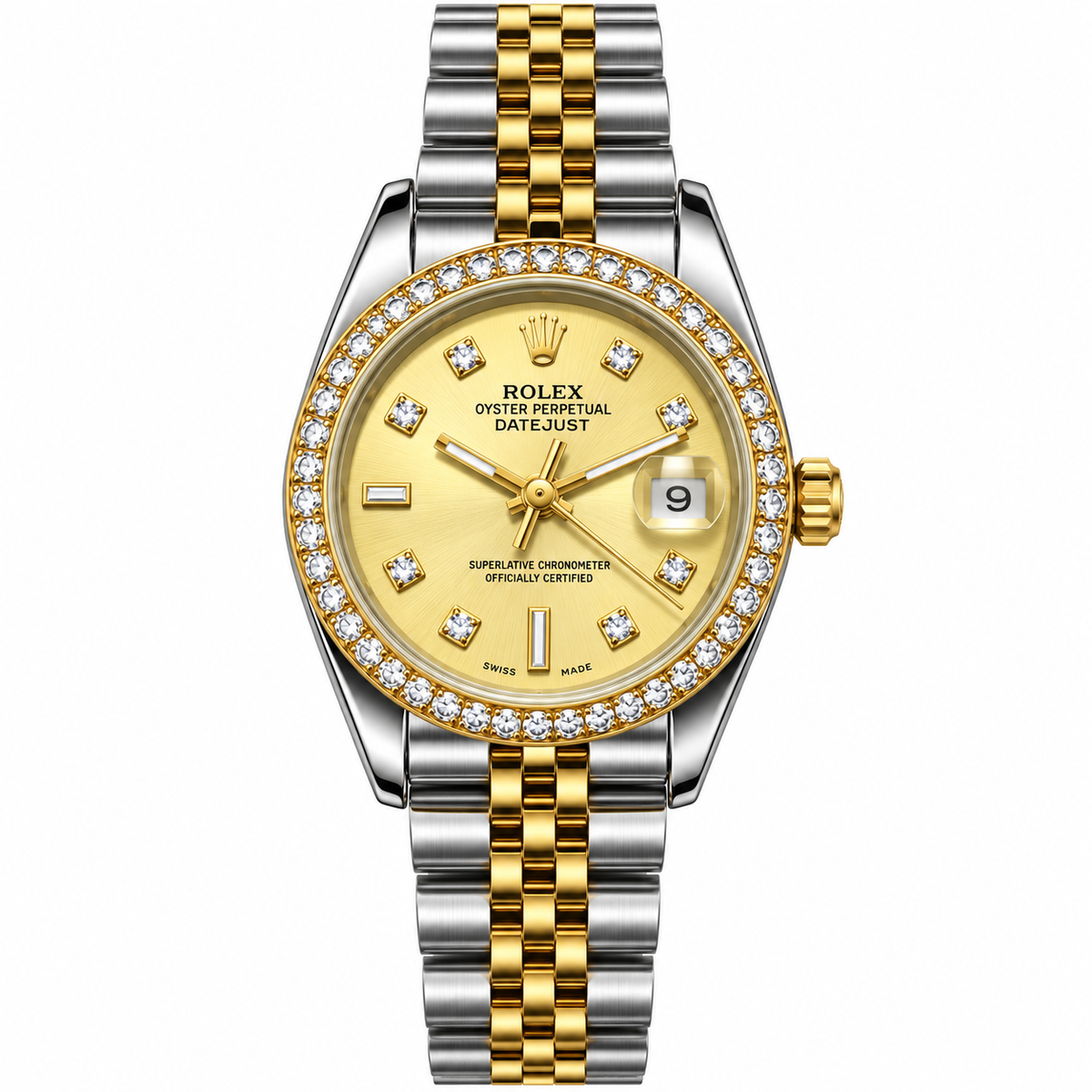 Rolex Luxury  Diamond Datejust Style Watch – Jubilee Bracelet For Women