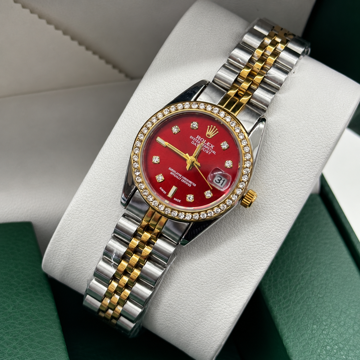 Rolex Luxury  Diamond Datejust Style Watch – Jubilee Bracelet For Women