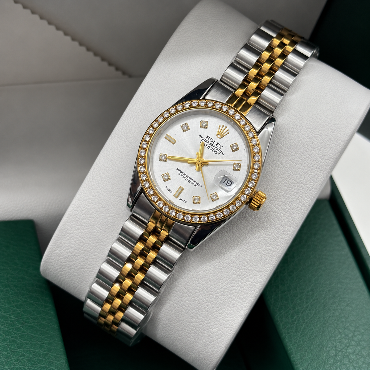 Rolex Luxury  Diamond Datejust Style Watch – Jubilee Bracelet For Women