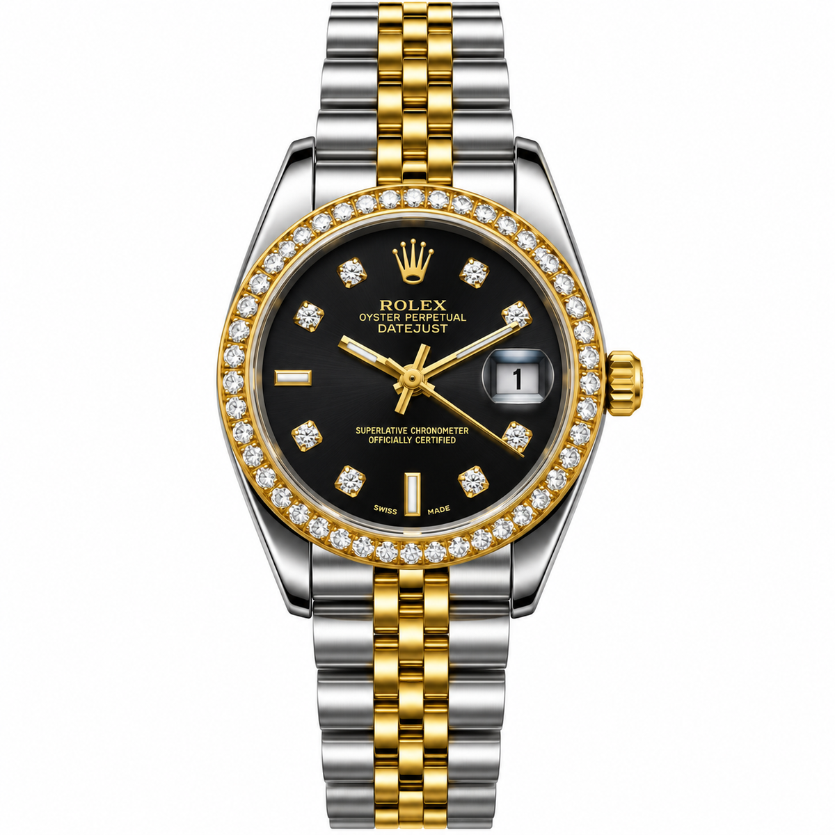 Rolex Luxury  Diamond Datejust Style Watch – Jubilee Bracelet For Women