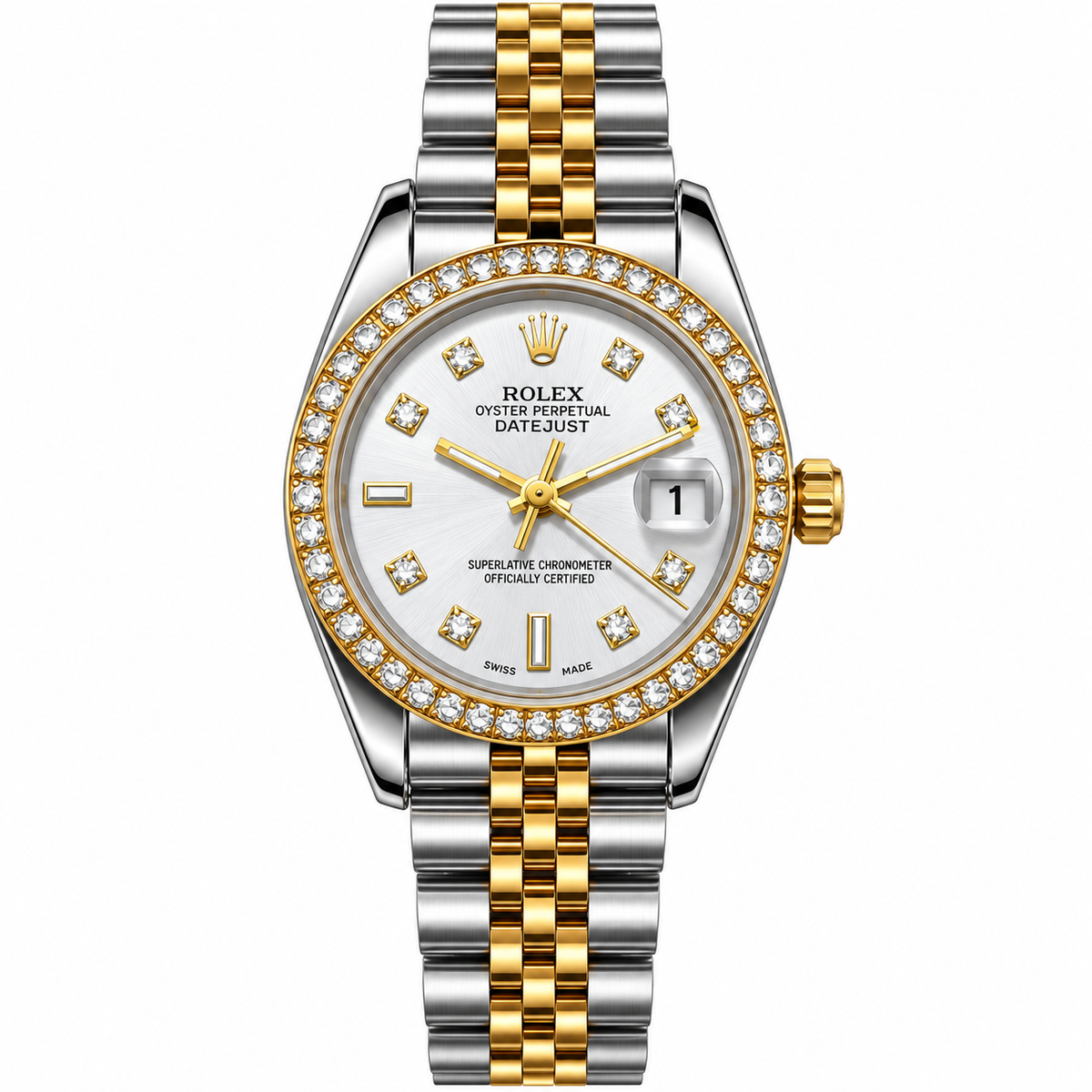 Rolex Luxury  Diamond Datejust Style Watch – Jubilee Bracelet For Women