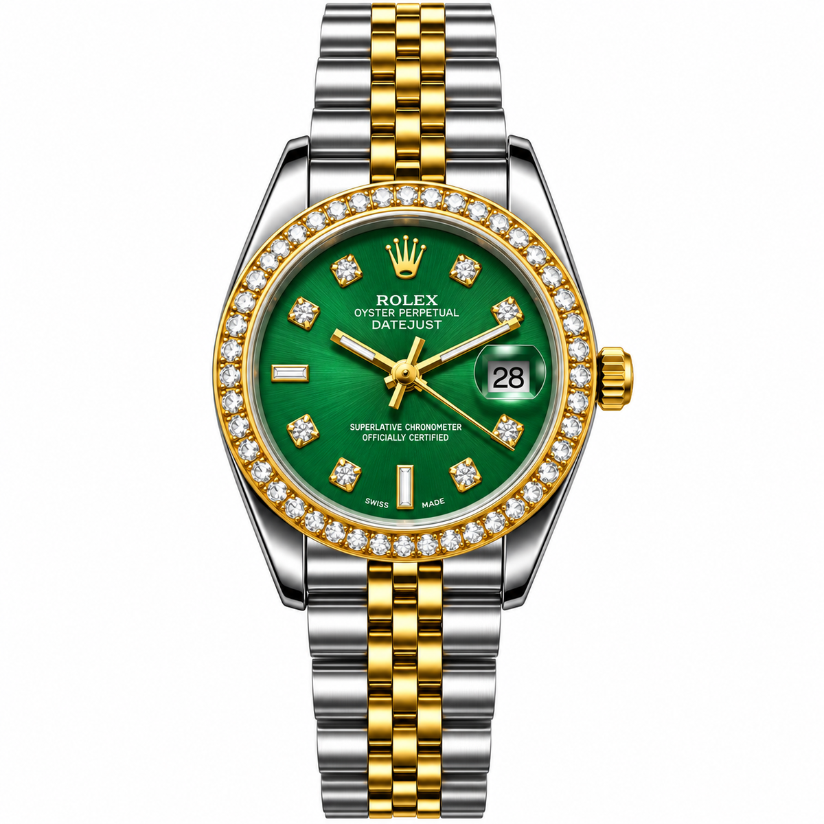 Rolex Luxury  Diamond Datejust Style Watch – Jubilee Bracelet For Women