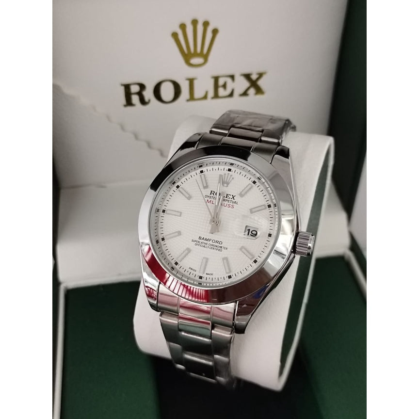 Rolex Date just jam tangan Lelaki Quartz Analog stainless steel Watches for men's with 38mm diameter free box