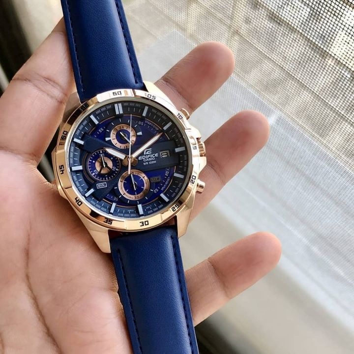 Casio Edifice EFR-556 Chronograph Leather Watch For Men All Functions ( Limited Stock)