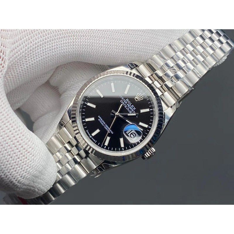 % premium quality rolex date just jam tangan Lelaki Automatik/ men's automatic watch silver black 36mm diameter