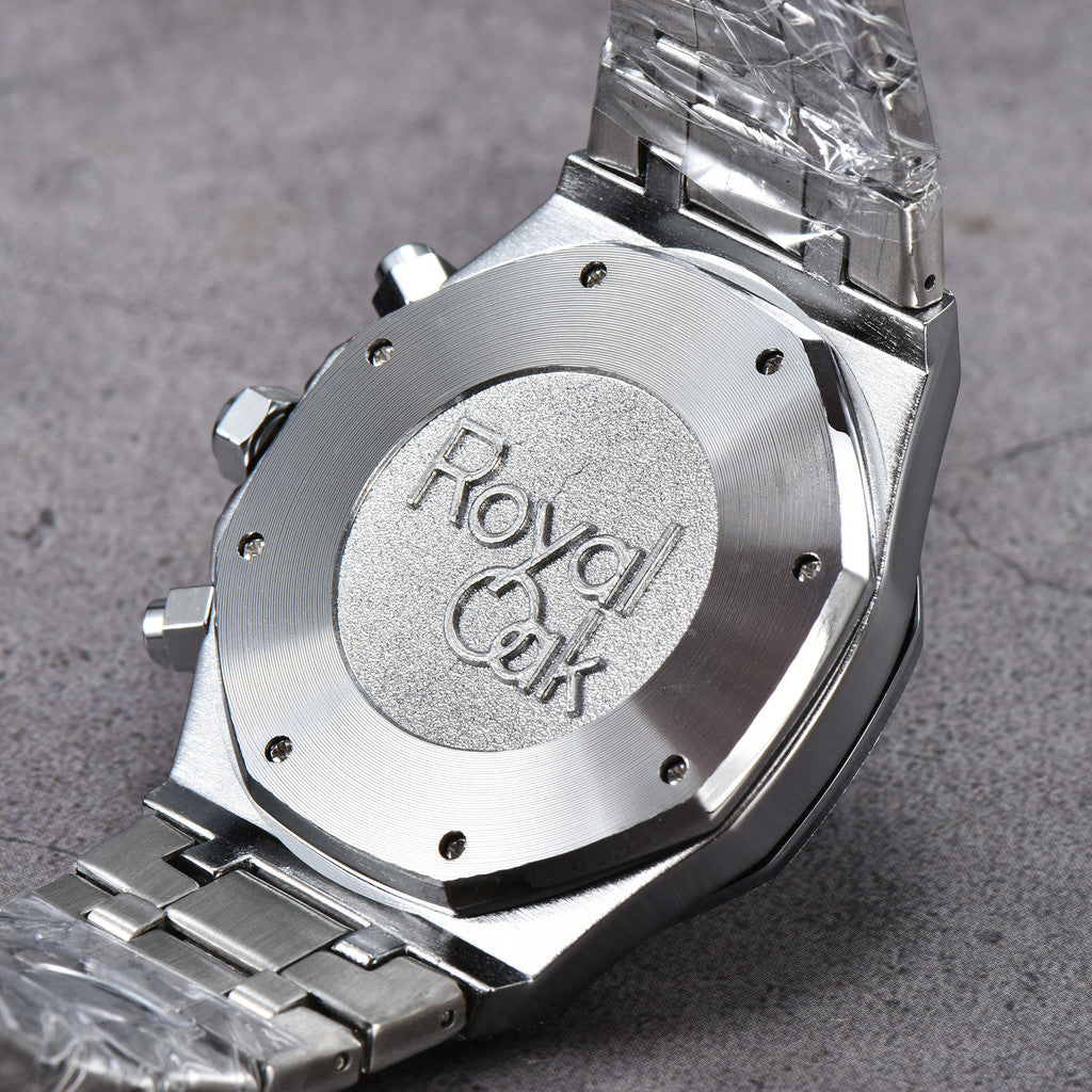 AP Royal Oak 6-Hand Chronograph Watch Man's Business Watches Luxury Stainless Steel Quartz Full Function Luminous Wristwatches